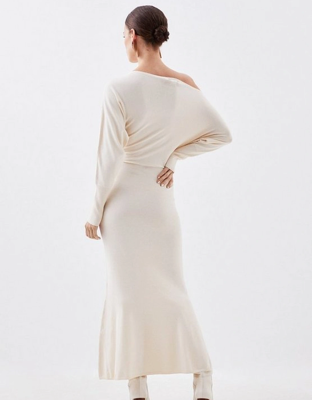 Petite Viscose Blend Asymmetric Knitted Midaxi Dress