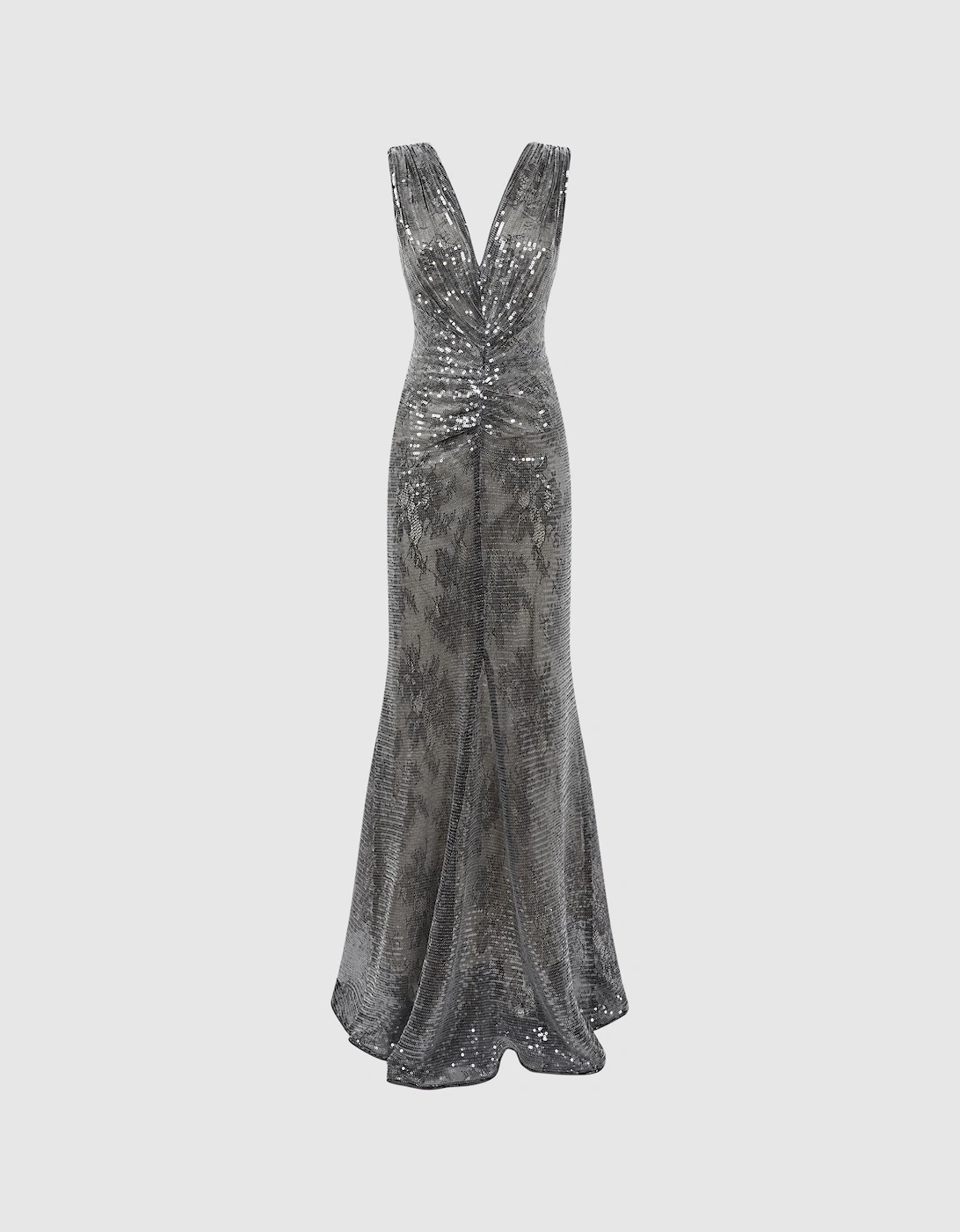 Halston Sequin Ruched Maxi Dress, 2 of 1