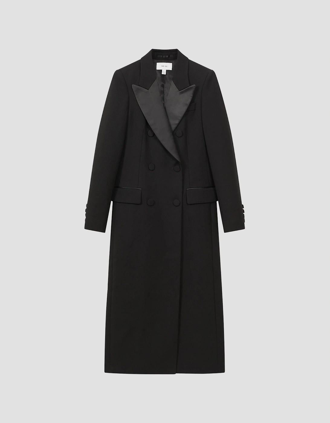 Relaxed Fit Wool Satin Double Breasted Coat, 2 of 1