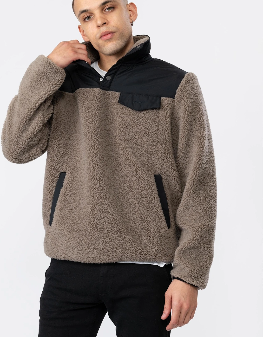 Mens Funnel Neck Fleece, 5 of 4