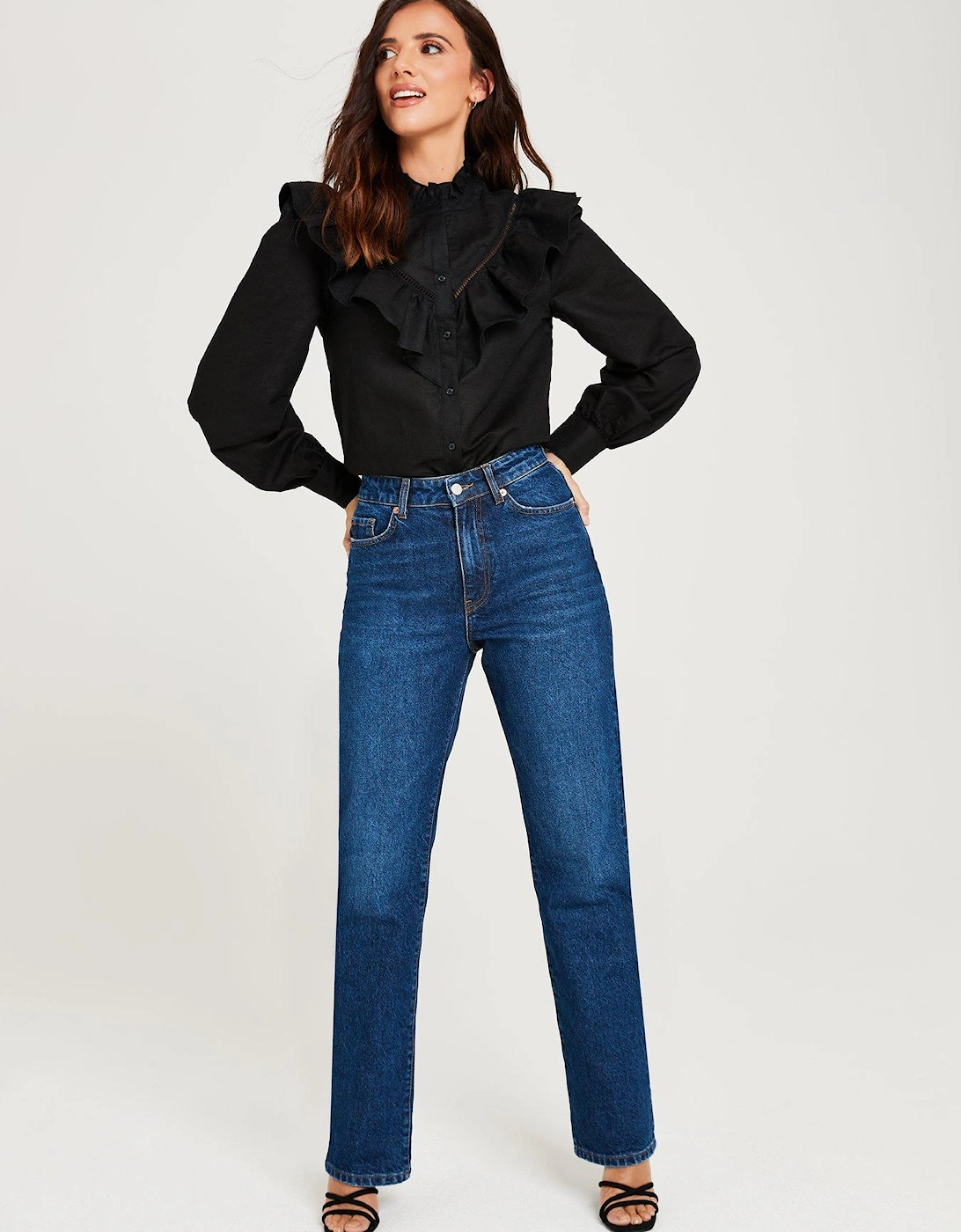 x V by Very Straight Leg Jeans - Blue, 4 of 3