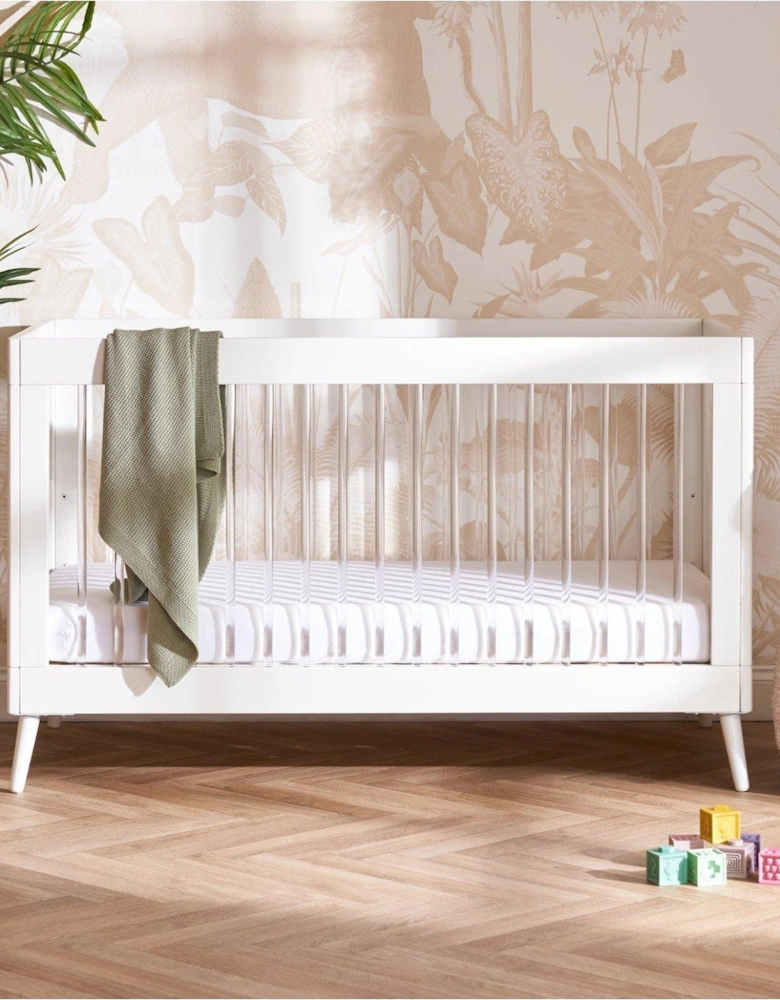 Maya Cot Bed - White with Acrylic