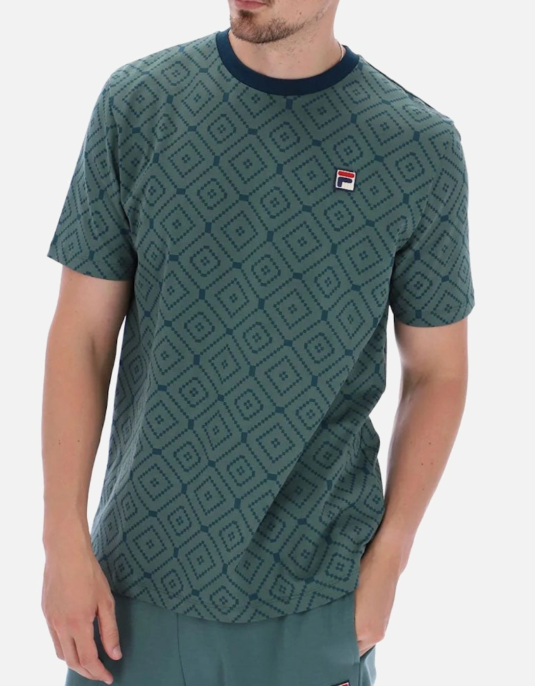 Vintage Mens William Aop T-Shirt - Green, 3 of 2