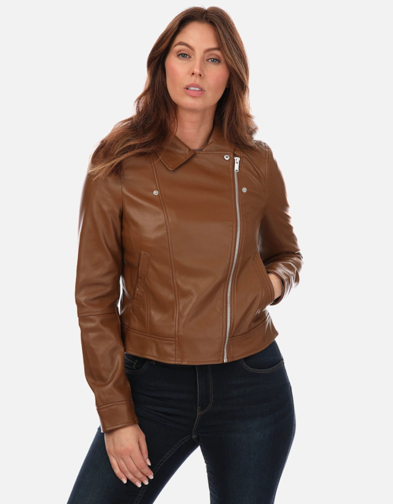 Womens Bella Annabel Faux Leather Jacket