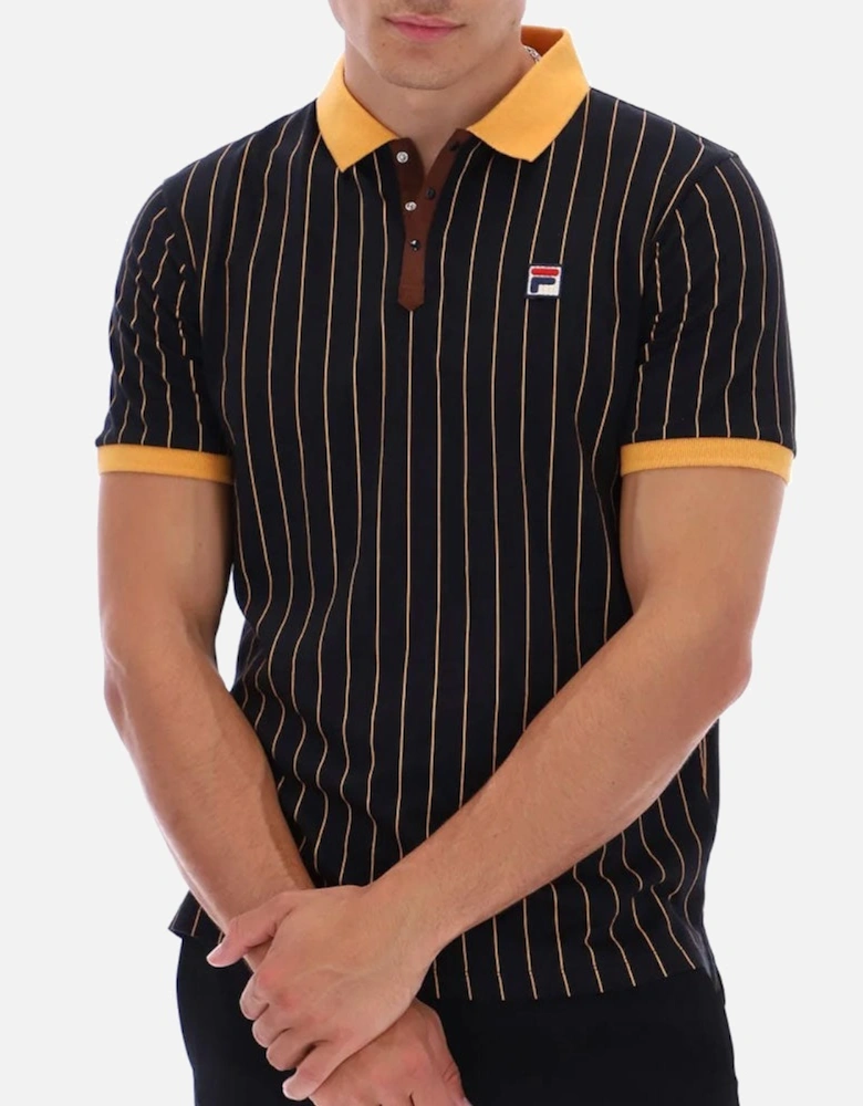 Vintage BB1 Classic Vintage Striped Polo - Black