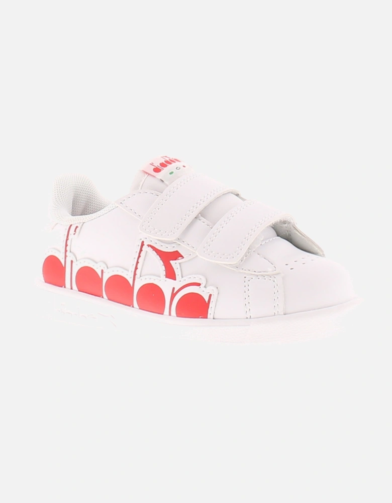 Infants Girls Trainers Dia Game P Bolder Leather white orange UK Size