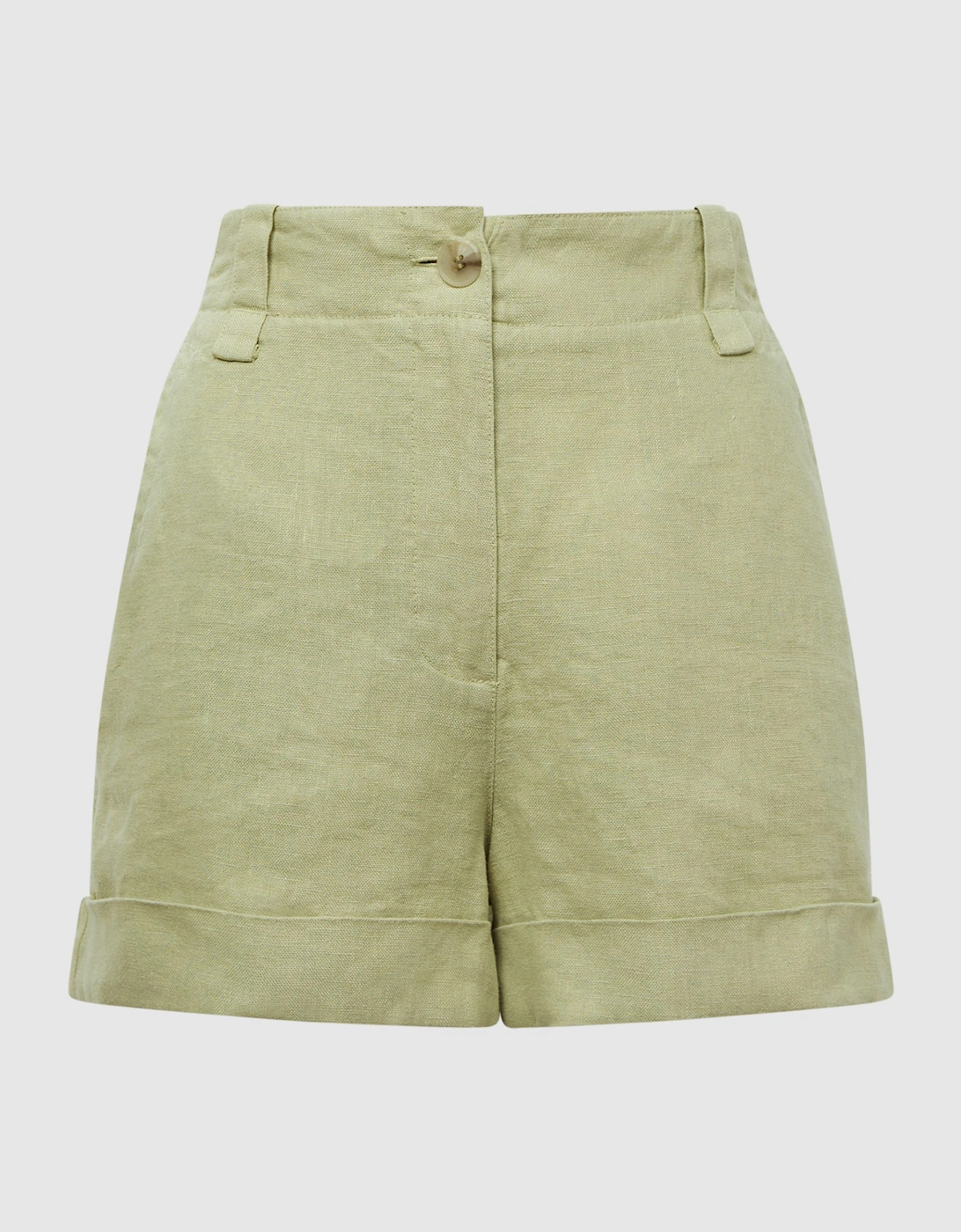 Linen High Rise Garment Dyed Shorts, 2 of 1