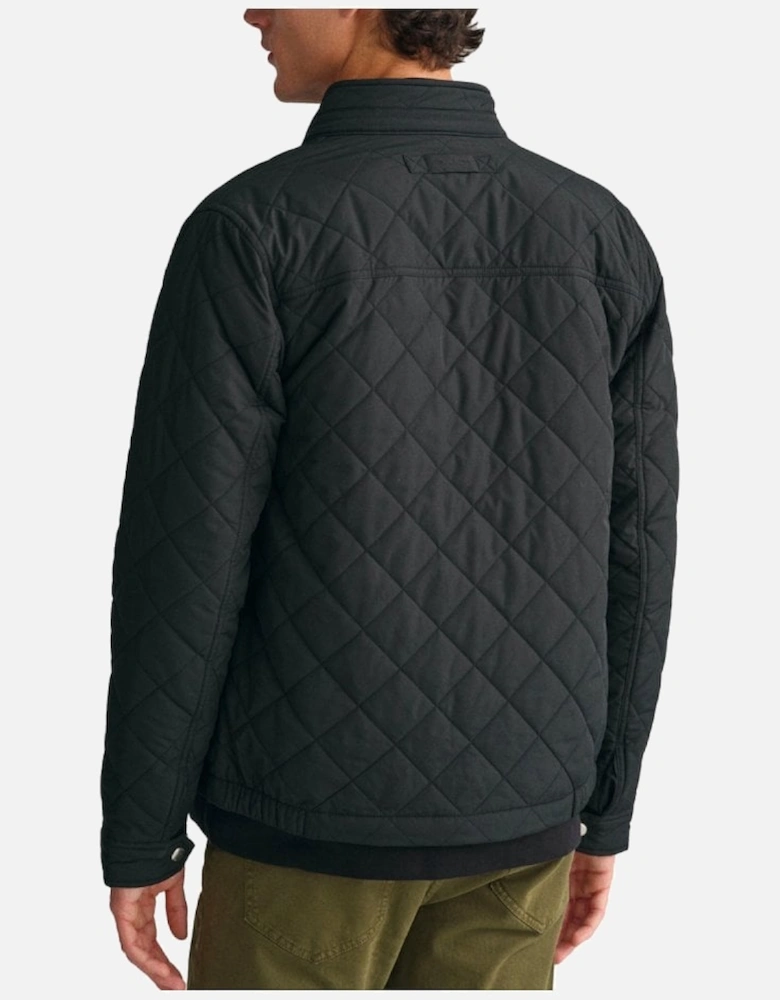 Regular Quilted Windcheater Coat Black