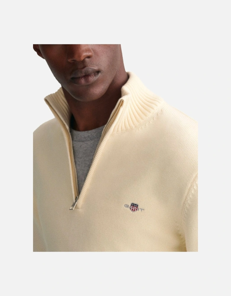 Casual Cotton Halfzip Cream