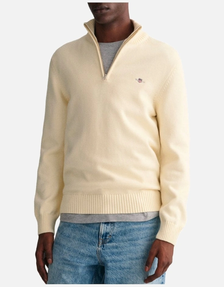 Casual Cotton Halfzip Cream