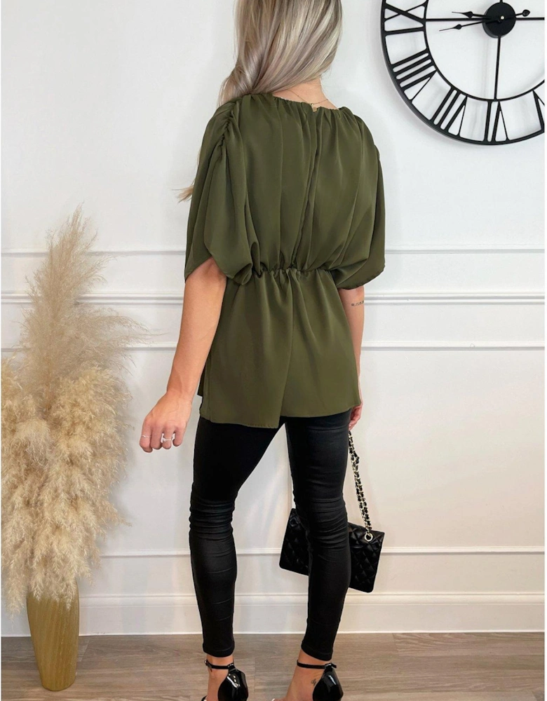 Olive Batwing Sleeve Top