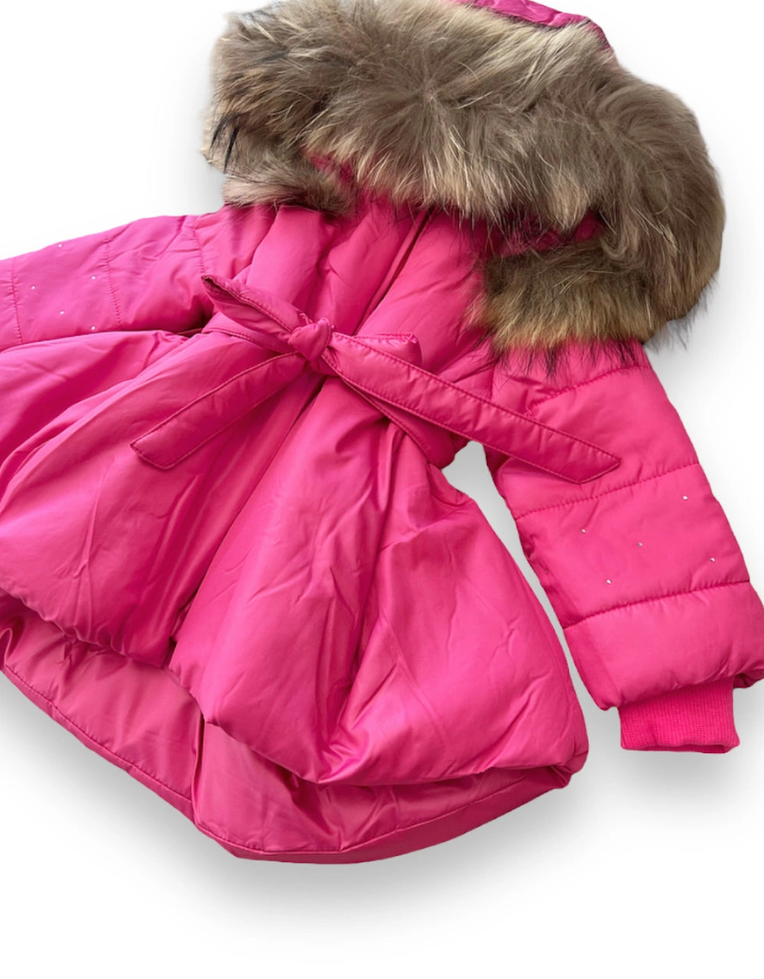 Fuchsia Fur Hooded Coat