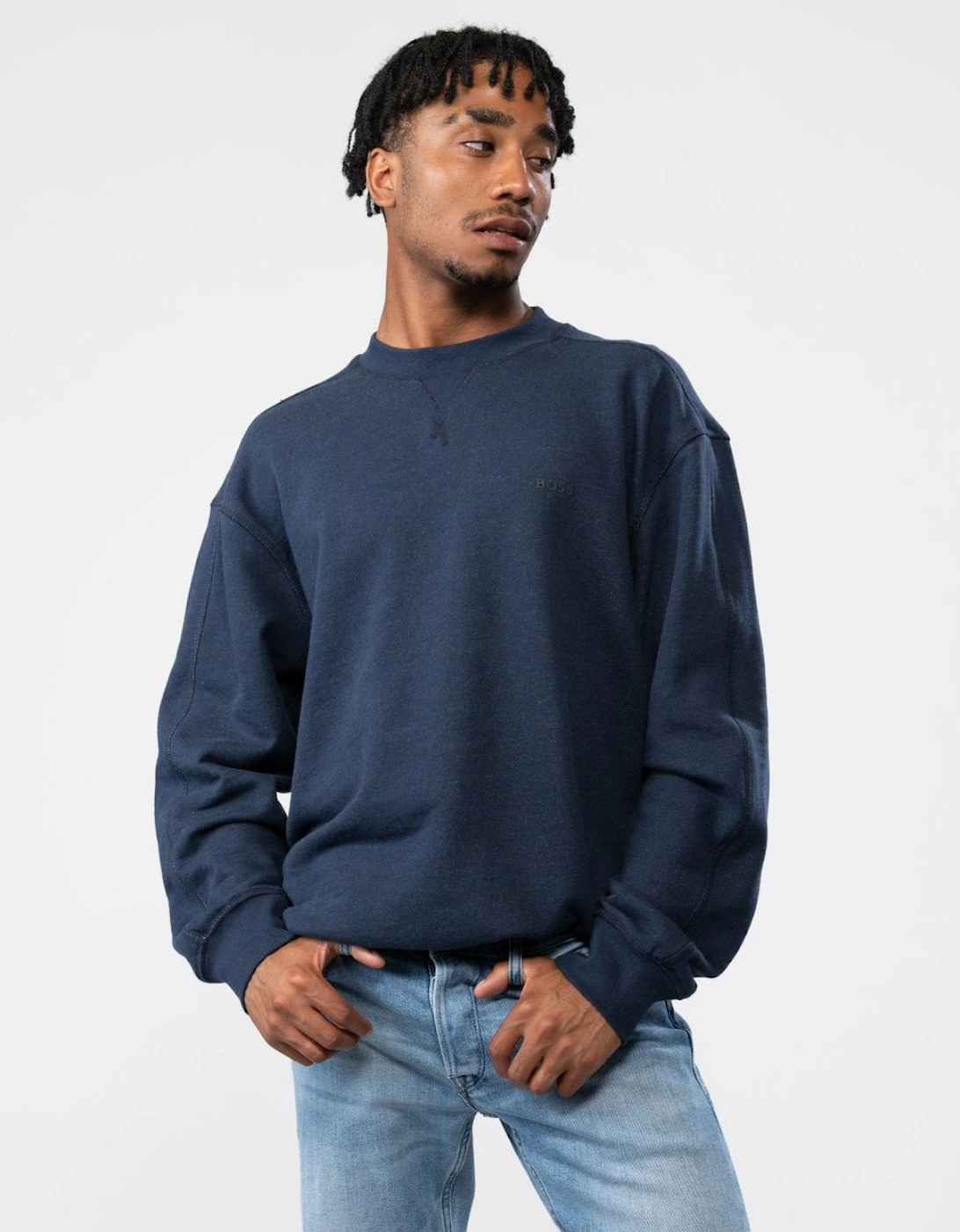 BOSS Orange Weglitchstitch Mens Sweatshirt, 5 of 4