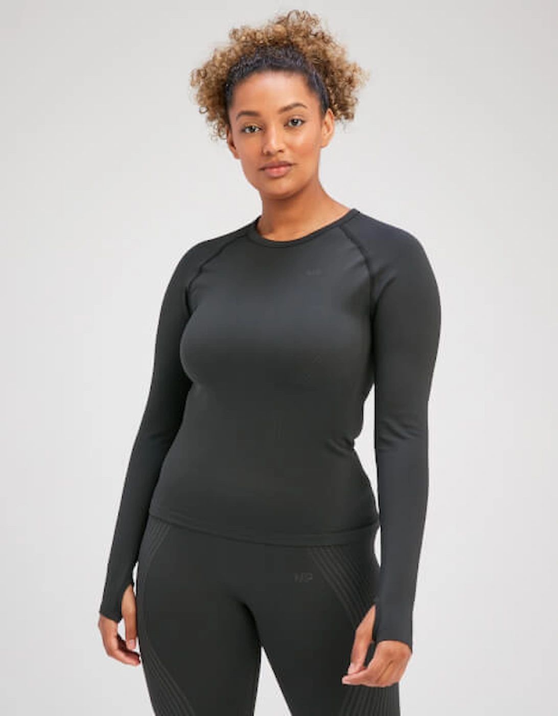 Women's Tempo Illusion Seamless Long Sleeve Top - Black, 2 of 1