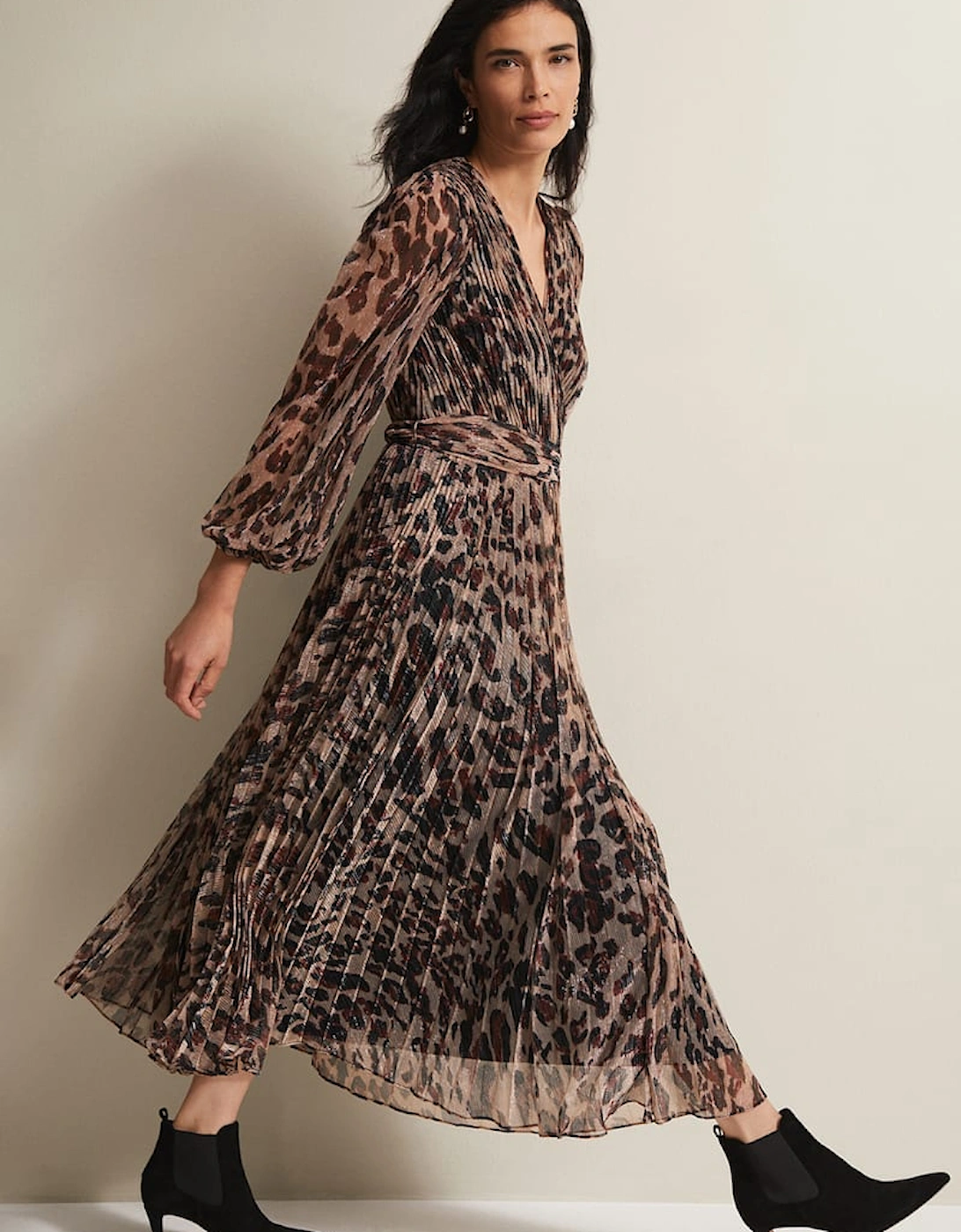 Jovie Leopard Print Plisse Maxi Dress, 9 of 8