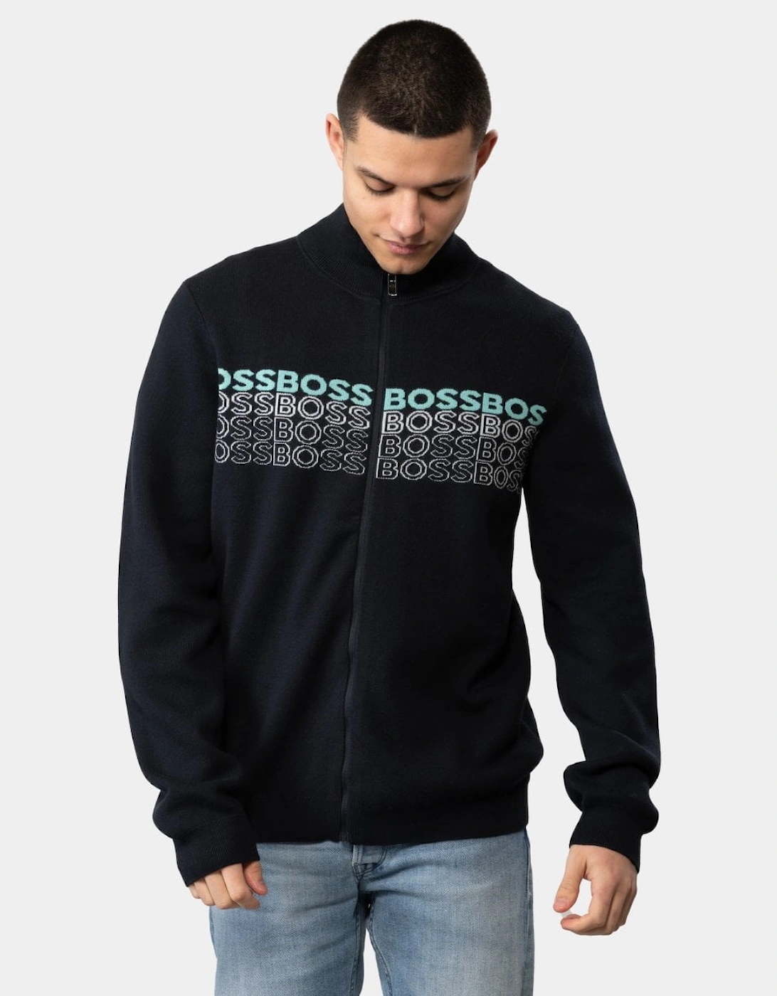 BOSS Green Zightek Mens Full Zip Cardigan