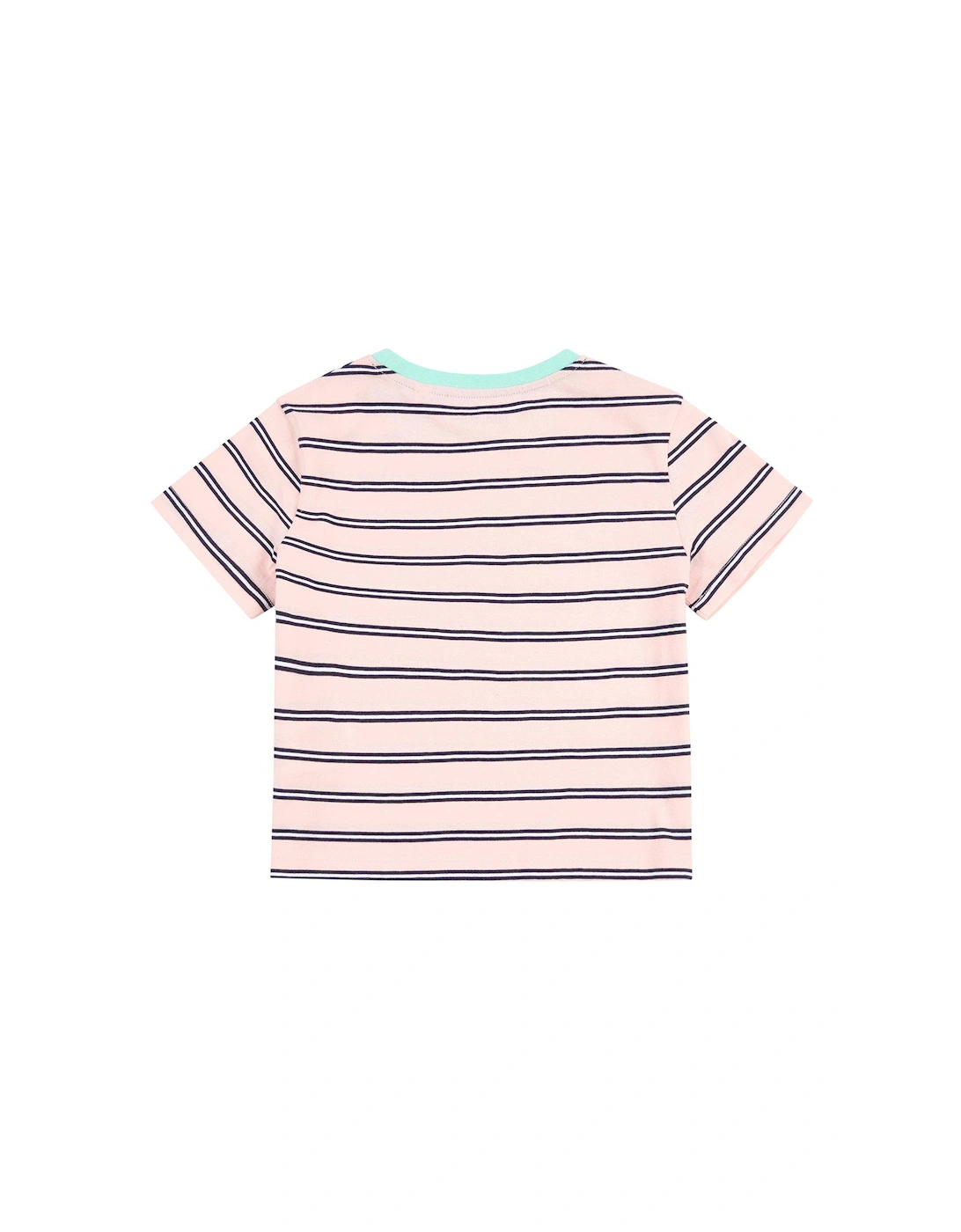 Girls Stripe Short Sleeve T Shirt - Crystal Rose