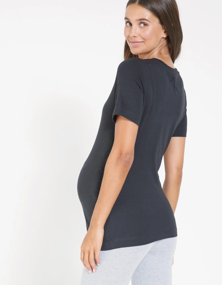 2 Pack Maternity T-Shirts - Black White