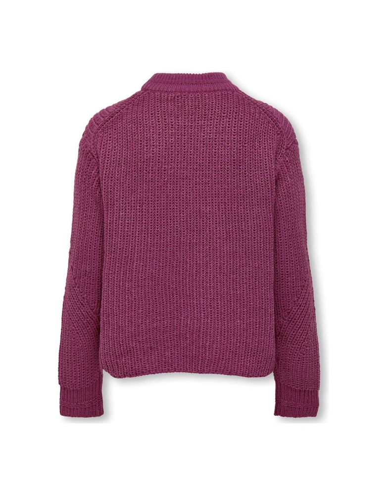 Girls Wriley Knitted Jumper - Red Violet
