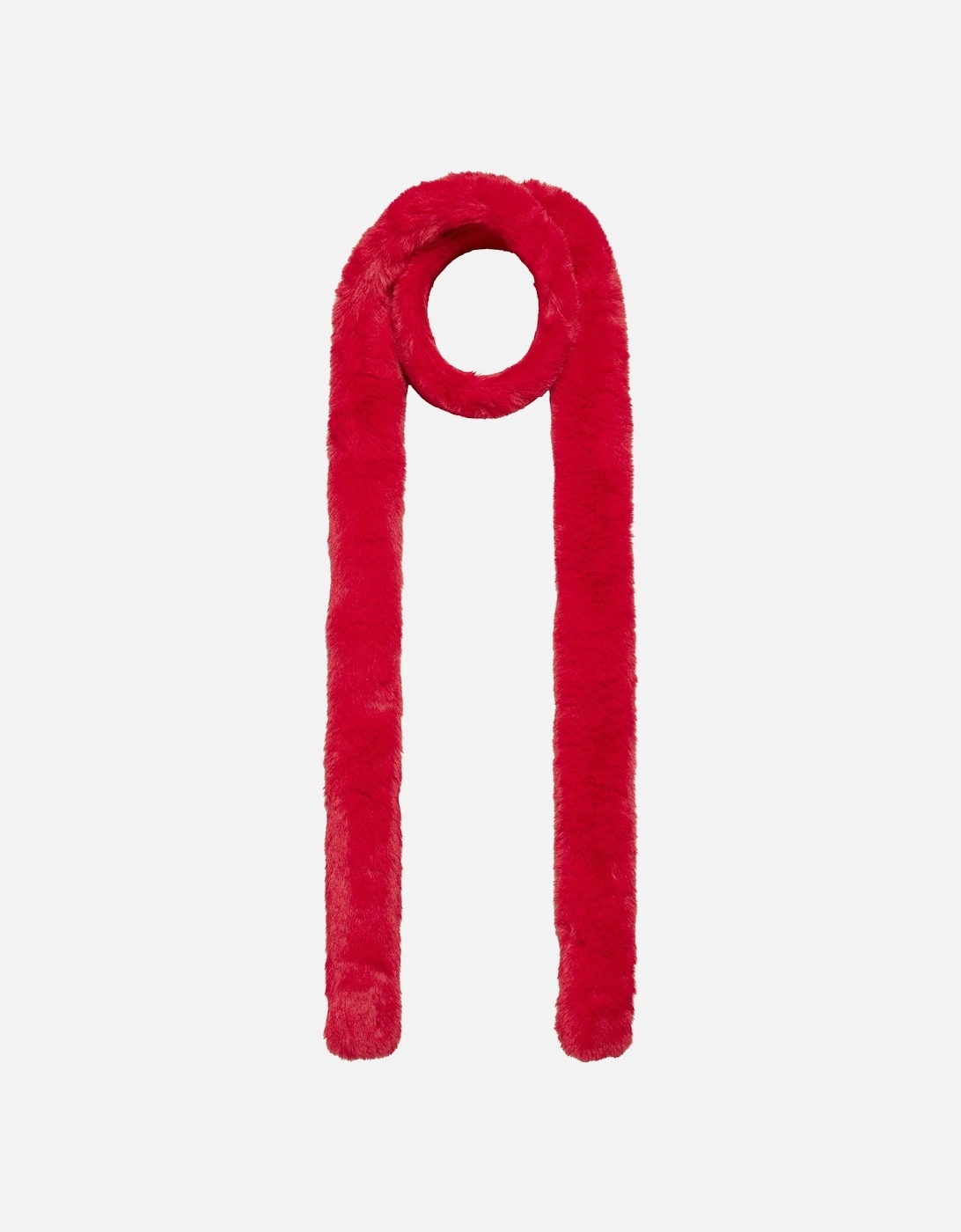 PASHA FAUX FUR SCARF-RED, 3 of 2