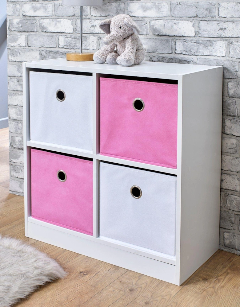 Pascal Cube 2 + 2 Kids Storage Unit - Pink/White
