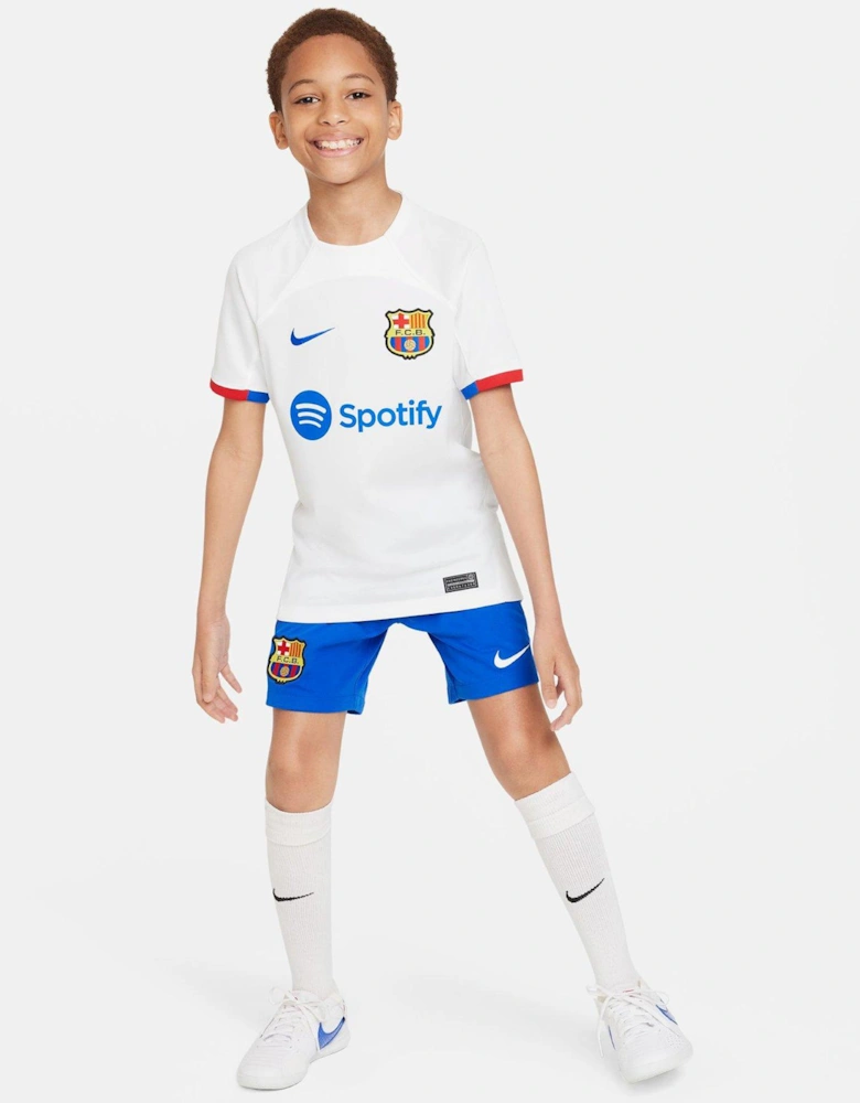 Barcelona Youth 23/24 Away Stadium Replica Shirt - White