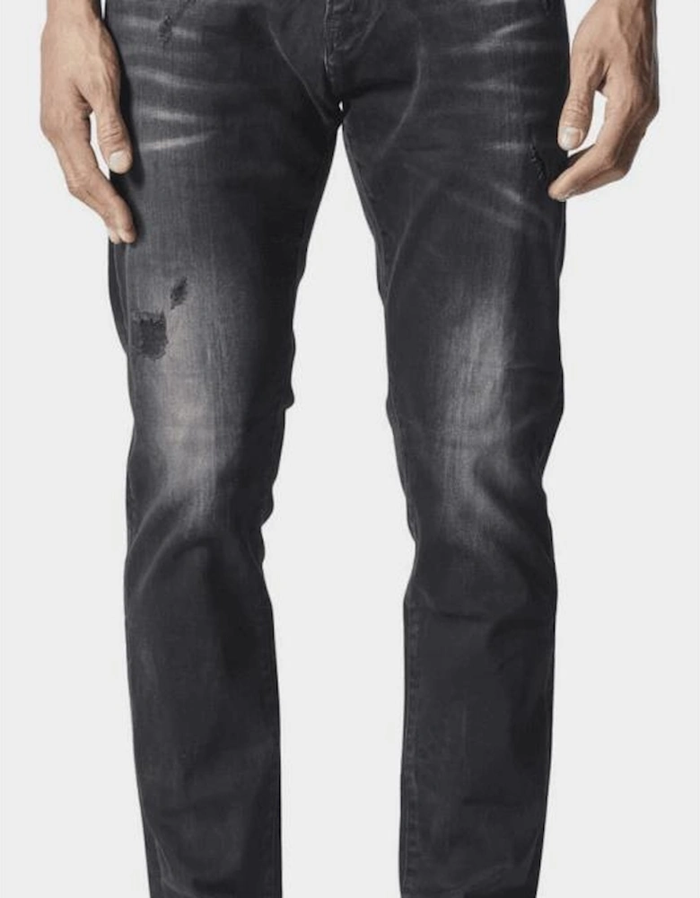 Cassady Regular Fit Distressed Black Jeans
