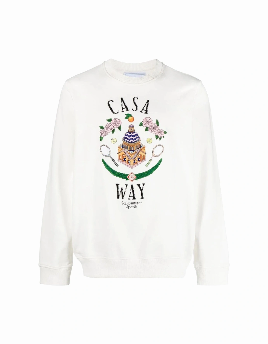 Casa Way Embroidered Sweatshirt in White, 6 of 5