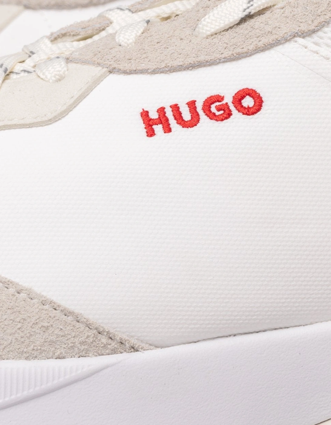 HUGO Kane Runn Mens Mixed-Material Trainers with Suede and Coated Canvas