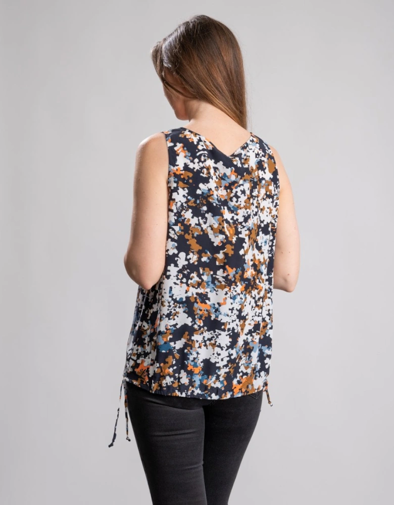 BOSS Cendia Puzzle Pattern Sleeveless Blouse