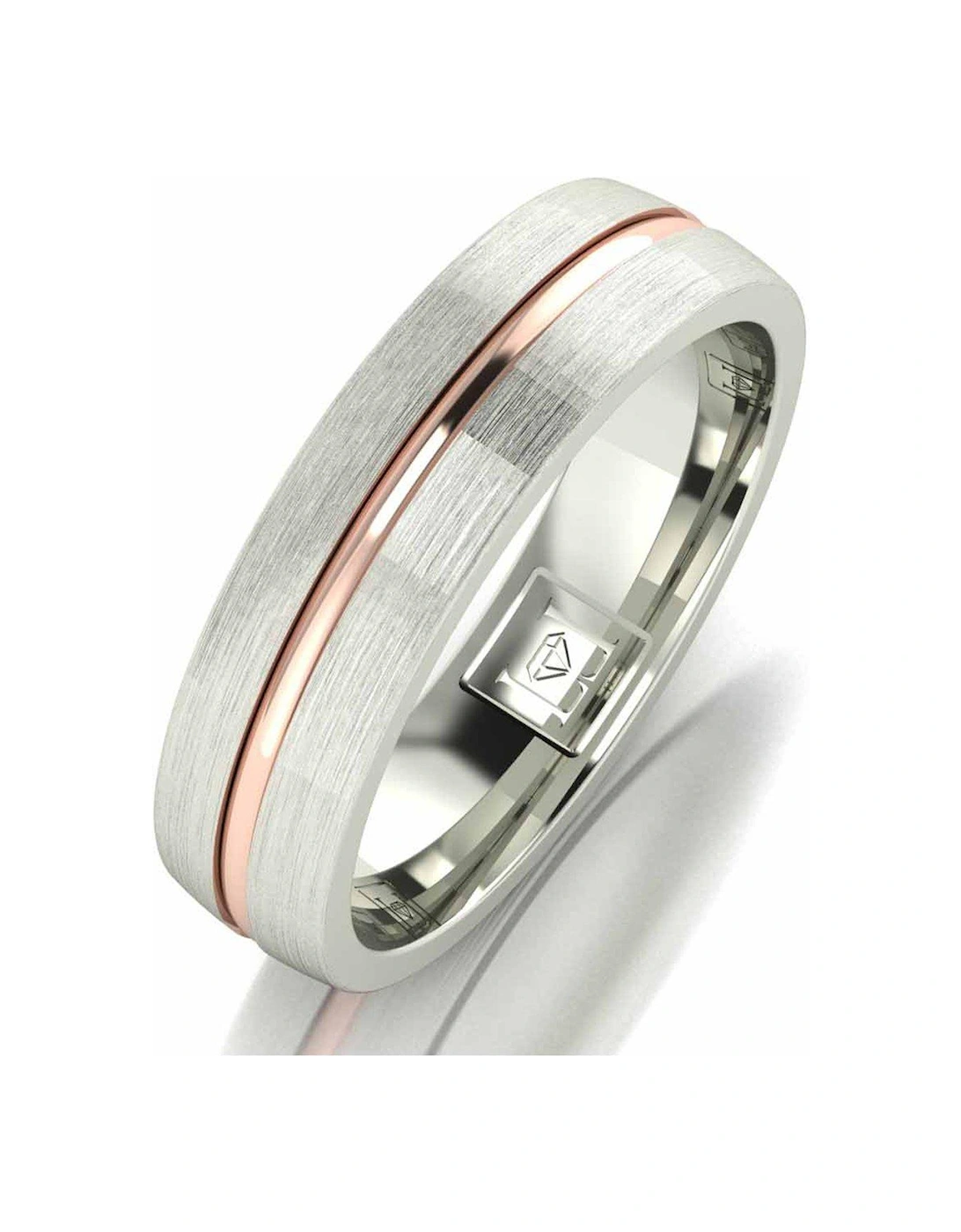 Argentium Silver 5mm Wedding Band with 9ct Gold Stripe, 2 of 1