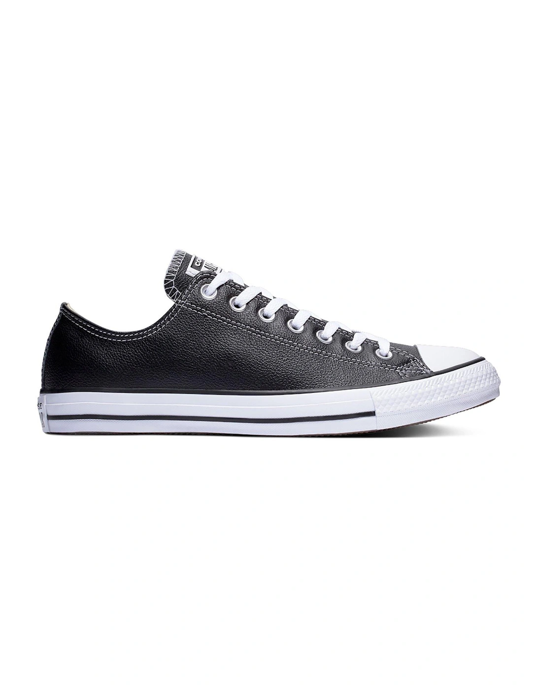 Mens Leather Ox Trainers - Black, 2 of 1
