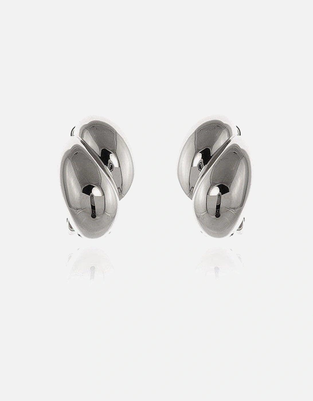 Cachet Laine Polished Clip On Earrings Rhodium Plated, 4 of 3