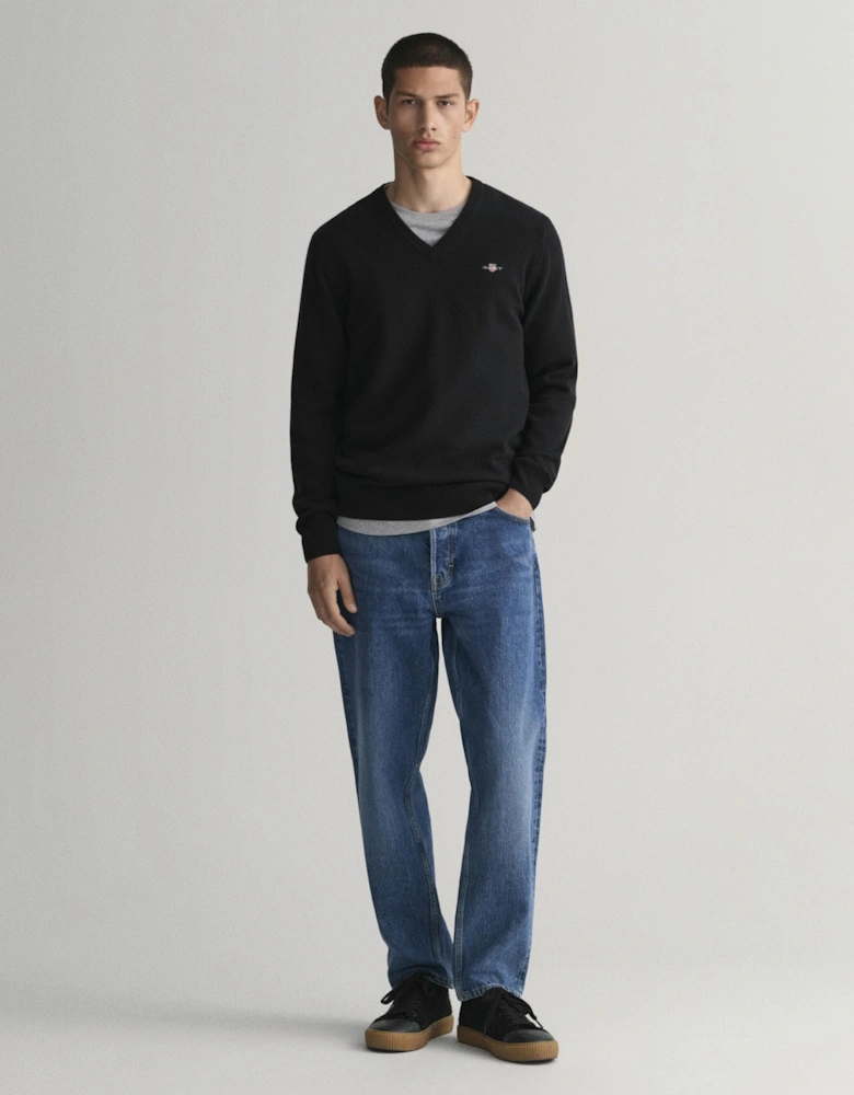 Mens Superfine Lambswool V-Neck Jumper