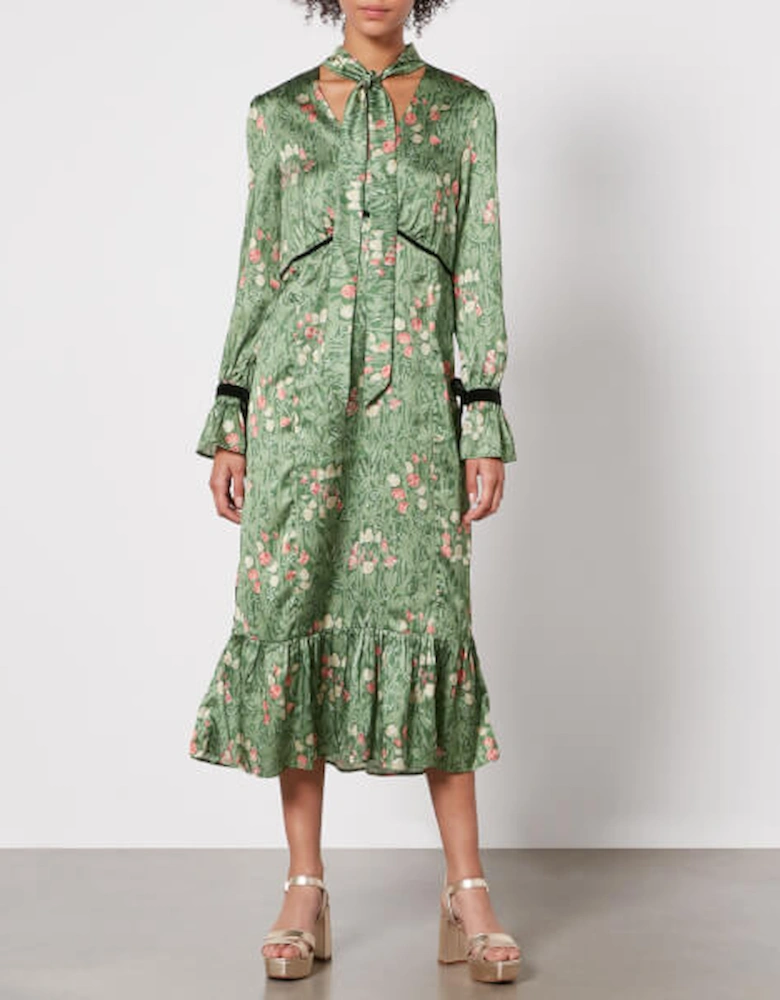 Hope & Ivy x William Morris Petunia Satin Dress