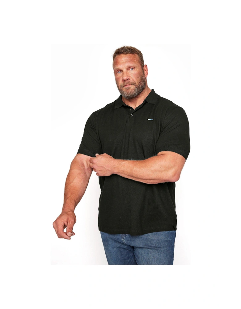 Essential Short Sleeve Plain Polo Shirt - Black