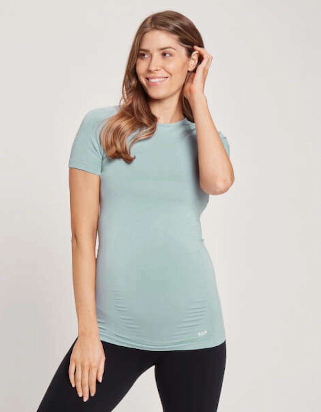 Women's Maternity Seamless Short Sleeve T-Shirt - Ice Blue, 4 of 3