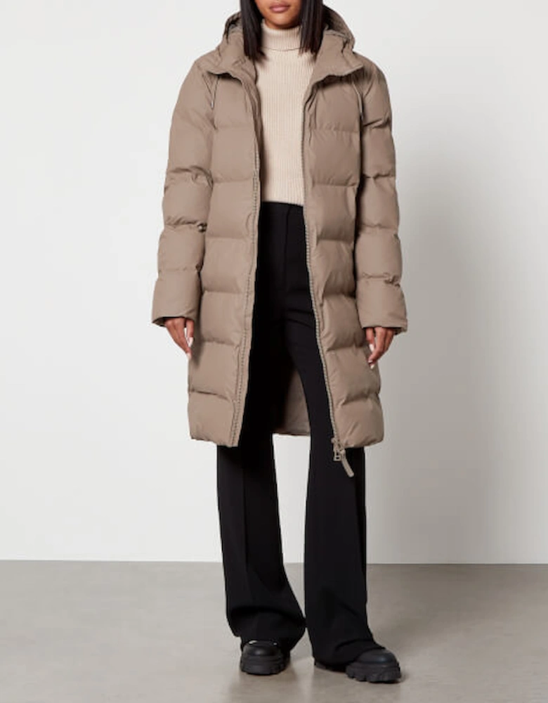 Women's Long Puffer Jacket - Taupe