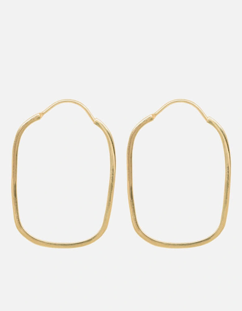 Link 14-Karat Gold-Plated Hoop Earring
