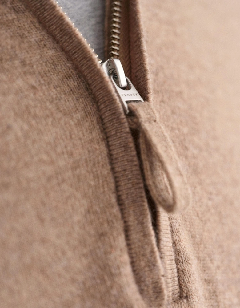 Mens Superfine Lambswool Half Zip Cardigan