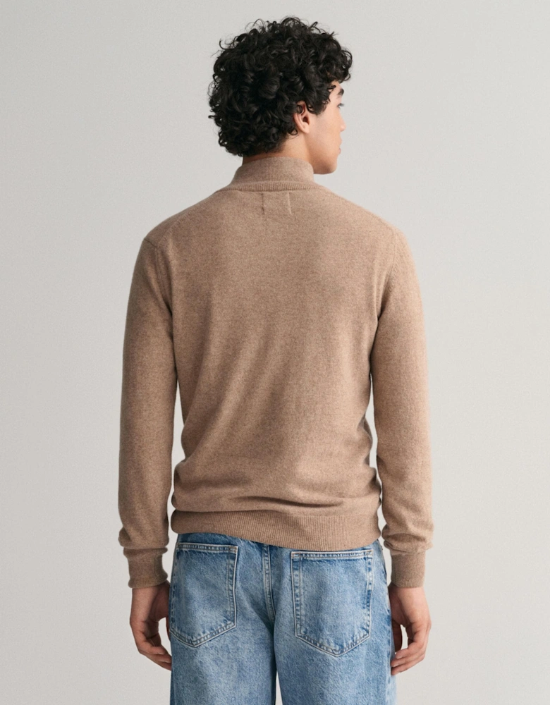 Mens Superfine Lambswool Half Zip Cardigan
