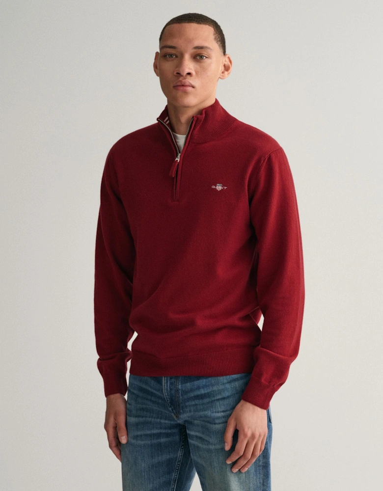 Mens Superfine Lambswool Half Zip Cardigan