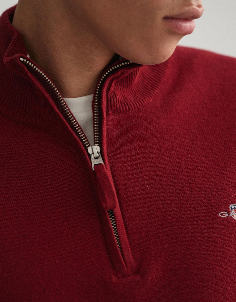 Mens Superfine Lambswool Half Zip Cardigan