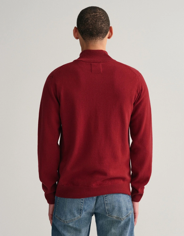 Mens Superfine Lambswool Half Zip Cardigan
