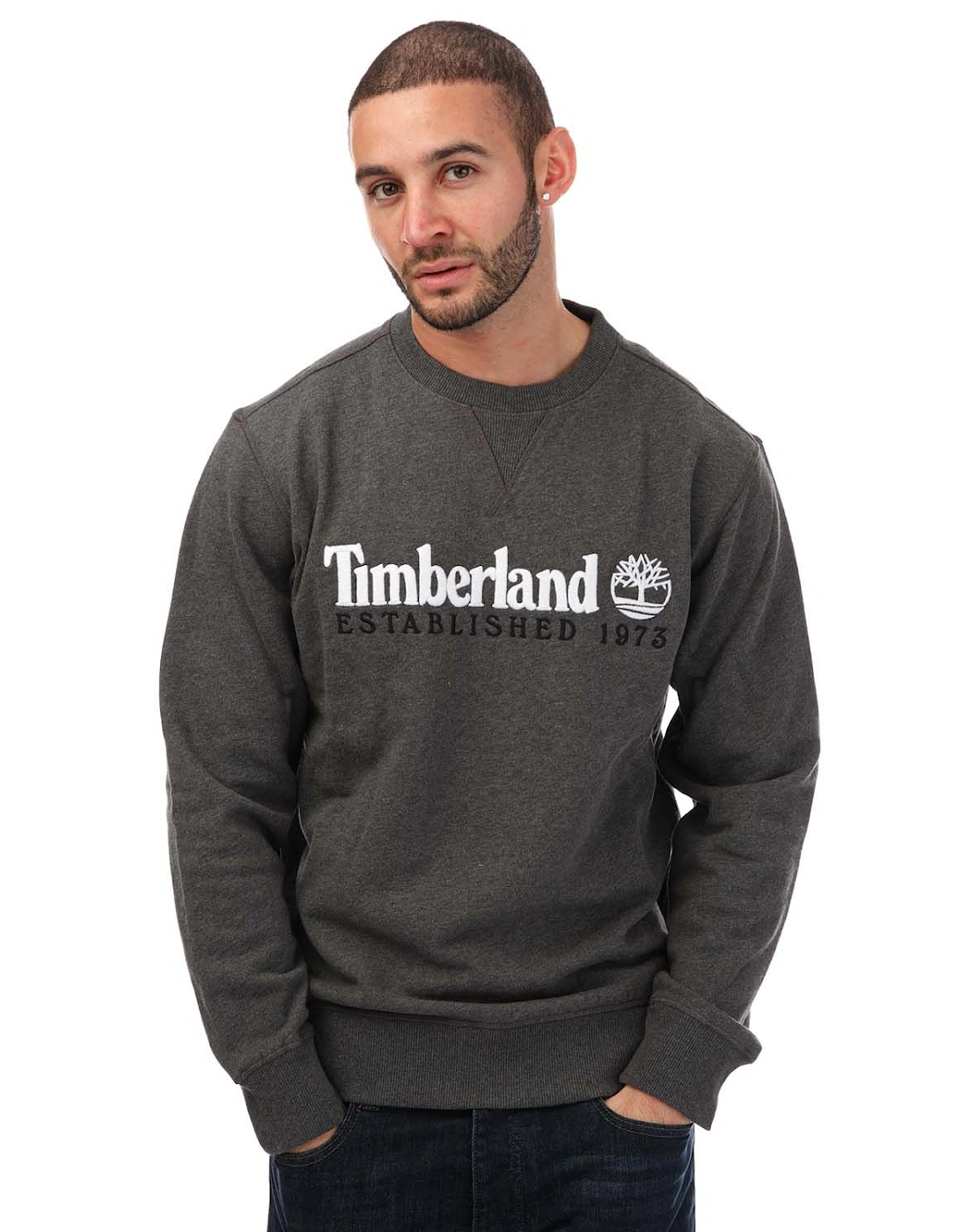 Mens Embroidery Logo Crew Sweat, 5 of 4