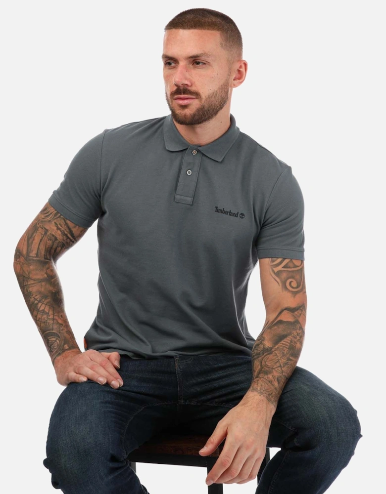 Mens Small Logo Print Polo Shirt