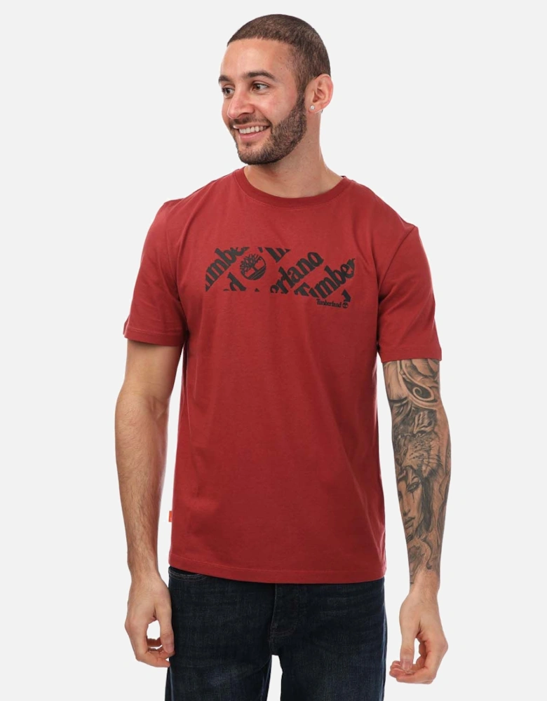 Mens Linear Logo Print T-Shirt