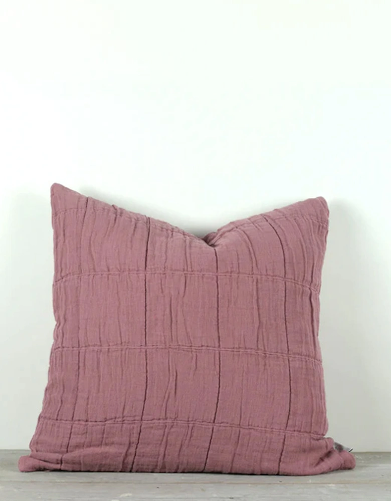 Nora Grid Cushion Pomegranate 40x40