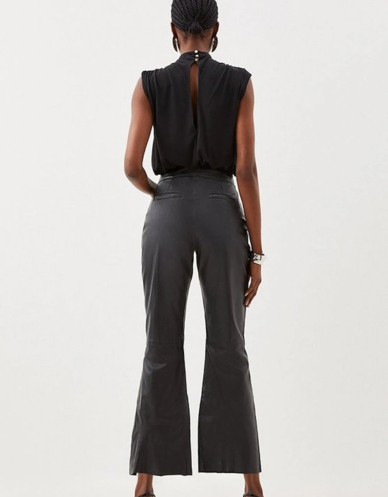 Tall Leather Kickflare Trouser