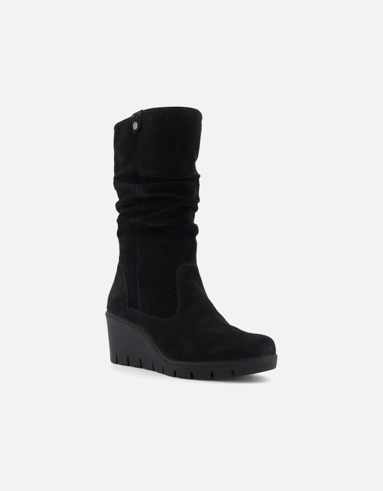 Ladies Tasha - Ruched Wedged-Heel Boots